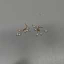 Handmade Freshwater Cultured White Pearls Cluster Dangling Drop Earrings for Women, 14K Gold Plated