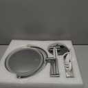 Wall Mounted Lighted Makeup Mirror, 8 Inch Double-Sided 1X 5X Magnifying Mirror for Bathroom, 11'' Extendable Arm, 360 Swivel, Touch DimmableLED Lights, Powered by Plug in, Chrome