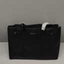 LOVEVOOK Laptop Tote Bag for Women, 15.6 Inch Waterproof Leather Computer Work Purse with Zipper for Teacher & Travel (Black)