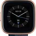 Fitbit Versa 2 Special Edition Health and Fitness Smart Watch with Heart Rate, Music, Alexa Built-In, Sleep and Swim Tracking, Navy and Pink Woven/Copper Rose, One Size (S and L Bands Included), 2.3