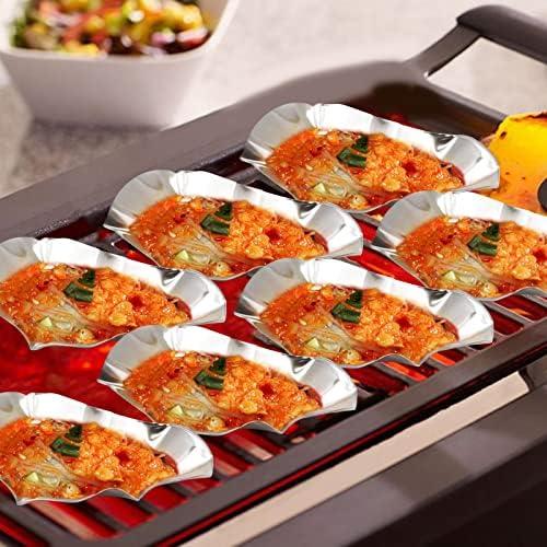 24pcs 304 Stainless Steel Oyster Shells, Oyster Grilling Shells for Cooking Oysters, Shrimp, Scallops, Clams