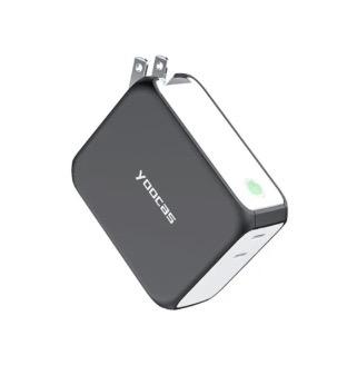 yoocas Portable Power Bank, 2in1 Hybrid Charger-5000mAh 20W Portable Charger with 45W GaN Charger-USB C Dual Ports for MacBook, Dell, Samsung, iPhone, iPad, Switch,Steam Deck and ect-Black & White