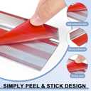 5 Packs 48" Aluminum Stair Nosing, Peel and Stick Stair Treads Staircase Stair Edge Protector Stair Nose Molding Trim for Indoor & Outdoor and Waterproof (Silver)