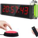 Ousmile Large Stopwatch with Start/ Stop Button, LED Digital Timer with Remote, Countdown Clock with Buzzer, Gym Clock for Home Gym, Interval Timer for Workout