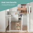 Safety Gate for Stairs & Doorways, Auto-Close Baby Gate or Dog Gate Pressure Mount No Drilling, 30" Tall All Metal Frame with Dual Locking System (White, 30" Tall 29"-43" Wide)