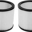 2 Pack 90304 Replacement Filter for Shop-Vac 90350 90304 90333 9030400 903-04-00, fits most 5 Gallon and above Wet/Dry Vacuum Cleaners