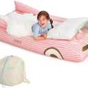 FUNBOY Kids Pink Inflatable Travel Bed & Mattress. Perfect for Sleepovers. Includes Carrying Case Storage Bag, Twin