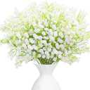 Babys Breath Artificial Flowers, 10 Pcs Fake White Babys Breath Flowers Artificial Bulk, Real Touch Faux Flowers Gypsophila Bouquet for Wedding Floral Arrangement Party Home Decoration