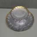 bUCLA 40PCS Clear and Gold Plastic Plates - Fancy Lace-Edge Clear Plates with Gold Trim Hammered Disposable - Include 20 Each(Dinner&Dessert) for Party & New Year