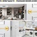 Goldenwarm Gold Closet Door Handles Interior, Brushed Brass Interior Passage Door Handles, Heavy Duty Zinc Alloy Brushed Gold Door Lever for Hall and Closet (6 Pack)