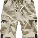 Msmsse Women's Cargo Hiking Shorts Multi-Pockets Bermuda Golf Outdoor Summer Shorts for Women (16-18, Khaki/88)