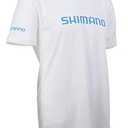 SHIMANO Short Sleeve Cotton Tee Fishing Gear, White, X-Large