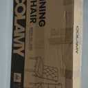 COLAMY Button Tufted Dining Chairs Set of 2, Parsons Upholstered Fabric Dining Room Chairs Kitchen Chairs with Wood Legs and Padded Seat, Dark Grey