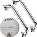2 Pack 12 Inch Shower Grab Bar, ZUEXT Chrome Stainless Steel Bathroom Grab Bar, Shower Handle, Bathroom Balance Bar, Safety Hand Rail Support - Handicap, Elderly, Injury, Senior Assist Bath Handle