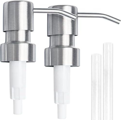 Bathroom Countertop Soap Dispensers (Brushed Nickel, 2 Pack)