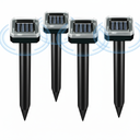 4 Pack Solar Powered Mole Repellent, Ultrasonic Pest Repeller, Gopher, Mole, Snake, Mouse, Rodent Deterrent, Waterproof Pest Control for Lawn Garden Yard Outdoor, Safe, Eco-Friendly