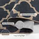 Lahome Moroccan Outdoor Rug 5x7, Easy Jute Blue Washable Rugs for Patio Living Room Outdoor Decor, Geometric Woven Area Rug Non Slip for Backyard, Thin Farmhouse Carpet for Bedroom Dining Room