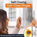 Decobasics 60 Pack Soft Close Cabinet Hinges 1/2" Overlay for Kitchen Cabinet Doors, Slow Self-Closing Concealed Hidden Hinges for Face Frame Stainless Steel, 3-Way Adjustable & Quiet Close Damper