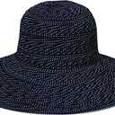 Wallaroo Hat Company Women's Navy Floppy (Medium, Black With White Dots)