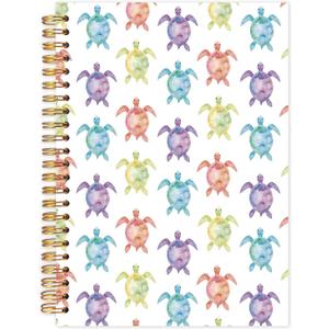 Yhtrg Beach Turtle Spiral Notebooks, Sea Turtle Lover Gifts Journaling, Coastal Ocean Journals for Women, Gifts for Ocean Beach Lovers, Marine Biology Notebook for Note Taking, 5.5x8.3 Inch