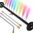 Upgrade 2-in-1 35" Dual-Function Undercarriage Pressure Washer Cleaner, Surface Cleaner for Power Pressure Washer Attachment Underbody Car Wash Water Broom with 3 Pieces Extension Wand, 4000 PSI