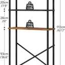 HOOBRO Over The Toilet Storage, 4-Tier Over Toilet Bathroom Organizer, Freestanding Above Toilet Shelf with Adjustable Feet, Space Saving, Easy to Assemble, Rustic Brown and Black BF64TS01, 25"L x 8.7"W x 67.7"H