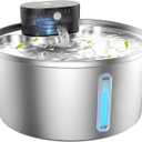 Wireless 3.2L/ 108oz Stainless Steel Cat & Dog Water Fountain – Cordless Pet Dispenser with Ultra-Quiet Pump, Motion Sensor, Easy-to-Clean Hygienic Design, Encourages Hydration, Multi-Pet Homes