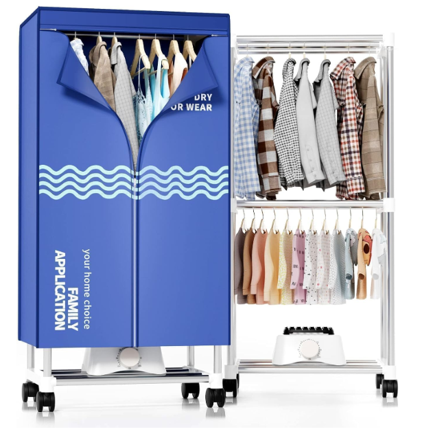 Clothes Dryer, Portable Drying Machine with Timer, 60inch Laundry Drying Wardrobe with Large Capacity, Electric Dryer/Rack for Home | Appartments (Grey TL6)