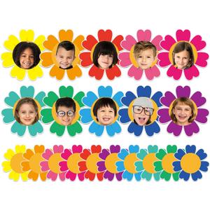 gisgfim 80Pcs Colorful Flower Cutouts Spring Decorations Bulletin Board Floral Paper Cut-Outs Classroom Decor for Back to School Boy Girl DIY Craft Photo Wall Kindergarten Preschool Party Favor Supply