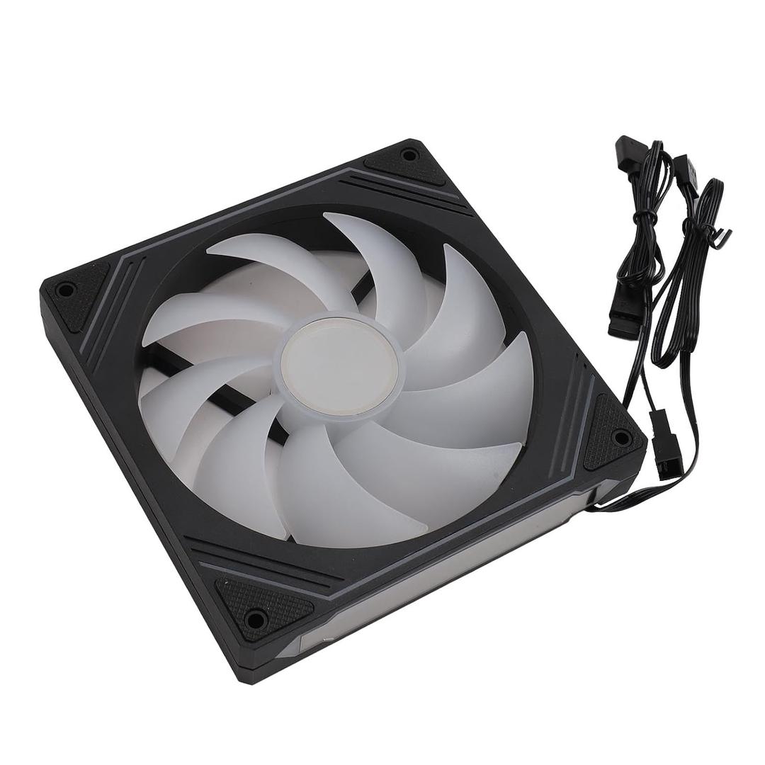 ARGB PC Fans Chassis Fan 140x140x25mm Synchronized Light Quiet Heat Dissipation Cooling Fan for CPU Sink PC Case Reverse for Maximum Cooling ﻿ (Regular Black) 3-Pack