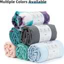 YESLIFE Non-Slip Extra Thick Hot Yoga Towel with One Sweat Towel, Microfiber Sweat Absorbent Yoga Mat Towel with Grip Dot, Pilates Mat, 72" x 24", Light Blue