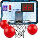 TREYWELL Indoor Basketball Hoop Boys Gifts for Teens and Adults Door Room Basketball Hoop Mini Hoop with Electronic Scoreboard, 3 Balls and Batteries Basketball Toys for 8 9 10 11 12