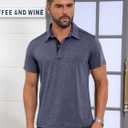 Angbater Men's Button Polo Shirts Short Sleeve Casual Summer T-Shirt Slim Fit Contrast Color Golf Shirt (XXL)