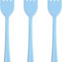 50 Pcs Baby Blue Plastic Forks Disposable Baby Blue Cutlery Heavy Duty Plastic Silverware 50 Disposable Forks for Brithday, Wedding, Baby Shower, Graduation Party, BBQ