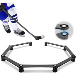 Hikeen 7-Sections Hockey Training Equipment, Magnetic Adjustable Size Hockey Stick Handling Trainer, Portable Stickhandling Training Tool for Puck Control, Reaction Time and Coordination