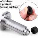 Adjustable Height Door Stopper,304 Stainless Steel Door Stop with Rubber Buffer, Wall Mounted Door Holder, Heavy Duty Doorstops Hardware for Home Office (Silver)