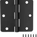 Design House 10-Pack 3.5-Inch x 3.5-Inch Interior Door Hinges with 1/4-Inch Radius, Matte Black, Heavy Duty Steel Construction, Left- or Right-Handed – Design House, 188896