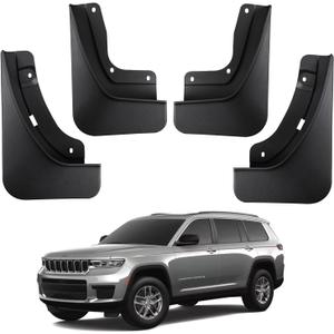 Ecarzo Mud Flaps Compatible with Jeep Grand Cherokee L 2025 2024 2023 2022 2021 3-Row No Drilling Required All Weather Mud Splash Guards Mudflap Front & Rear Jeep Grand Cherokee L Accessories 4pc Set
