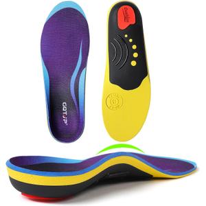 Heavy Duty Arch Support Inserts,Comfort Orthotics Insoles for Plantar Fasciitis,Flat Feet,Heel Pain,Shoe Insoles Inserts for Work Boots Sneakers (MEN 7 - 7 1/2 | WOMEN 9 - 9 1/2--(305mm), Blue G24)