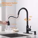 Touch Kitchen Faucet,KEER Smart Kitchen Sink Faucet with Pull Down Sprayer, Touch on Activated Kitchen Bar Sink Faucet Brushed Nickel, Stainless Steel (Matte Black)