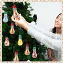 Sliner 24 Pcs Christmas Booze Balls with Ribbons Clear Plastic Fillable Christmas Bulbs Ornaments Plastic Fillable Light Bulbs with Screw Top for Crafts Xmas Tree Party Favors