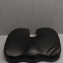 Luxury Seat Cushion, 4 Inch Extra Thick Memory Foam for Pressure Relief, Sciatica, Tailbone Pain & Back Pain Relief, Multi-Use for Bleachers, Car, Gaming, Office Chair (Black)