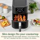 Cuisinart CompactMax 8-Quart Basket Air Fryer for Large Family Meals, Compact Ceramic Countertop Fits a 4.5-lb Chicken, 4-in-1 Air Fry, Roast, Bake & Keep Warm, Easy-Clean Dishwasher-Safe, AIR-210