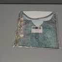 BETTE BOUTIK Women's Short Sleeve Tunics V Neck Button Down Shirts Blouse Tops Pullover S