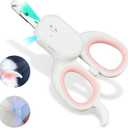 PAKEWAY Pet Nail Clipper with LED & -U-V Light, Cat Claw Trimmer with Ultra Bright LED Light for Nail Bloodline to Avoid Over Cutting, Sharp Angled Blade Grooming Tool for Dog Cat Rabbit Small Animals (Pink)