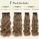 NOTICEME Clip in Hair Extensions for Women 22 Inch Long Wavy Synthetic Hair, 4PCS Thick Soft Natural Hairpieces Clip Ins (Light Brown)