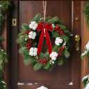 16Pcs Velvet Ribbon Bows for Christmas Tree, Vintage Rustic Small Craft Bows Ornaments for Garland Wreath Gift Wrapping Candy Bags Party DIY Decorations (Red, 5" x 10", Width of 1")