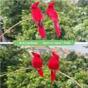 12pcs Red Cardinals Bird Decor Christmas Tree Ornaments 5.5Inch Clip on Fabric Feathered Artificial Birds for Xmas Party Decoration Wreath Crafts