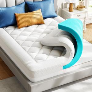 PERLECARE 3 Inch Ultra Soft Full Mattress Topper, Plush Support for Pressure Relief, 2 Inch Cooling Gel Memory Foam Plus 1 Inch Pillow Top Cover, CertiPUR-US Certified, PCMT11W-F3