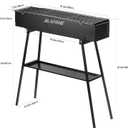 Charcoal Grill, Alloy Steel Outdoor BBQ, Black | 31.6x7.1x5.1 inch Grill with Dual Adjustable Vents and Support Frame for Tailgate, Patio, Beach, and Backyard